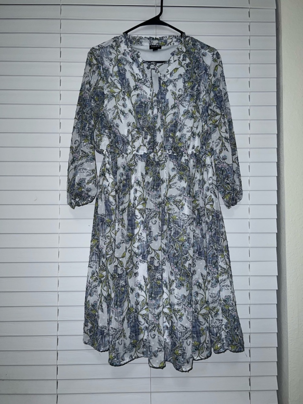 Torrid White Floral Print Dress
